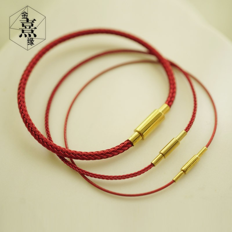 2021本命年超细1.p5毫米红绳钢丝绳转运珠防水手绳男女可穿3d硬金