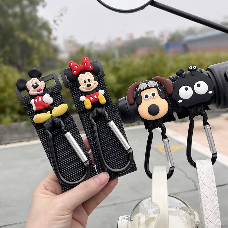 电动车挂钩锁扣前置通o用免打孔可爱卡通多功能自行车挂包重物挂