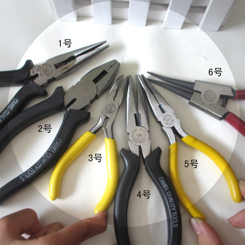 睿新5寸尖嘴f钳子直头尖咀钳125mm铆钉工具尖头拆链条老虎钳卡簧