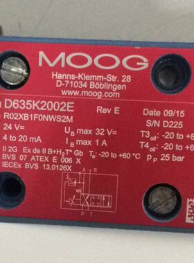 D635K2002E  R02XB1F0NWS2M # MOOG//穆格，比例伺服阀