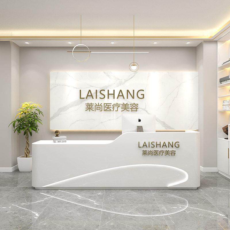 现烤漆公司前台接待台弧形服装店接待台