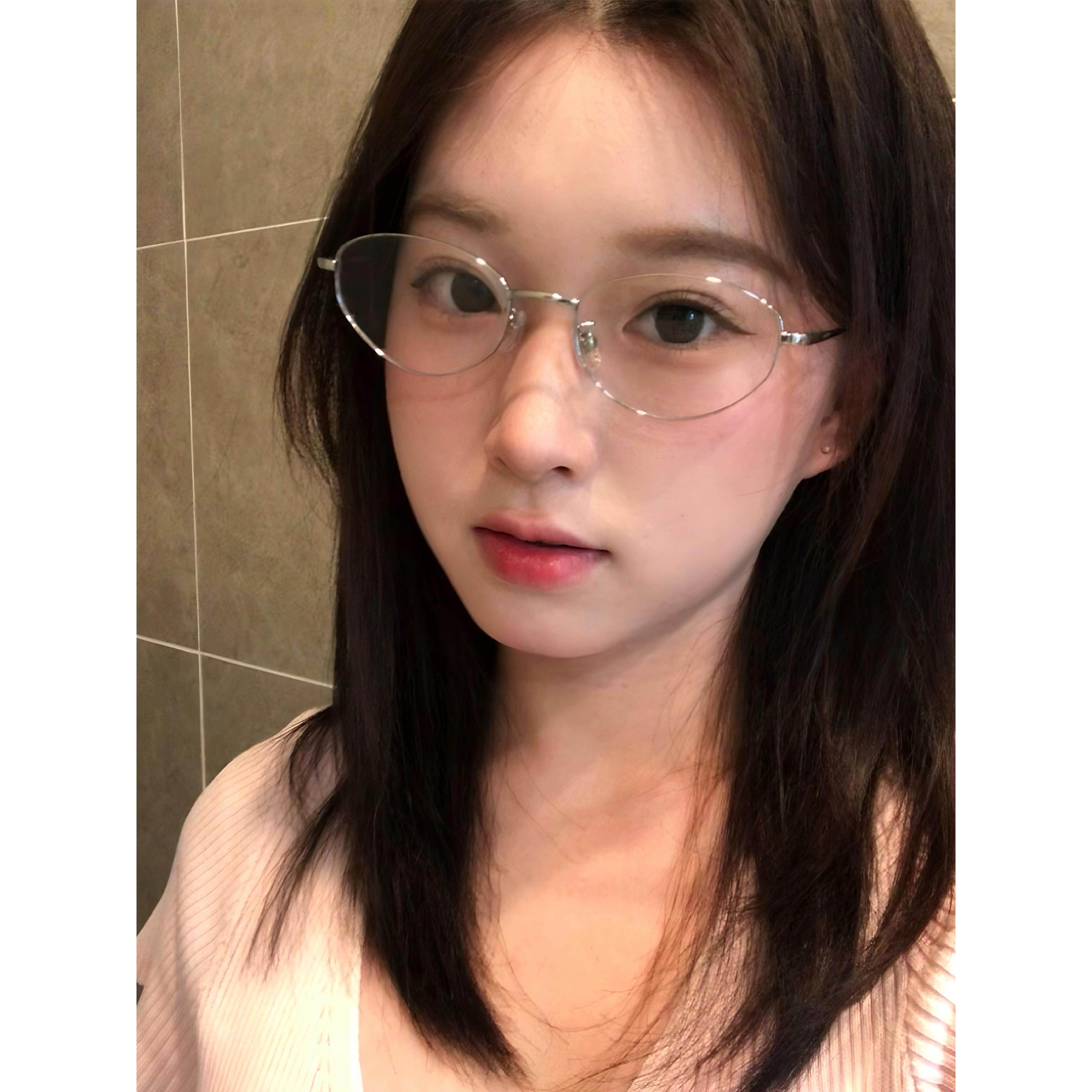 超轻钛架眼镜框女纯欲高智感素颜眼镜近视专业网上配度数防蓝光潮