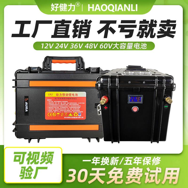 三元动力锂电池12V36V60v大容量24V48足容大功率推进器防水锂电池
