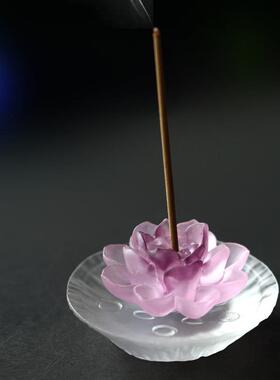 古代琉璃莲花香插佛像荷叶盘供应室内客厅茶室产品香盘装饰品
