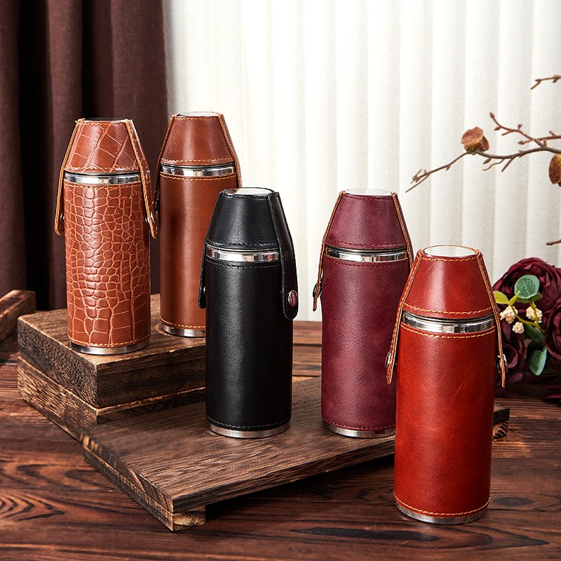 304不锈钢f高档加厚酒壶 约半斤装户外随身便携男士创意圆柱小酒