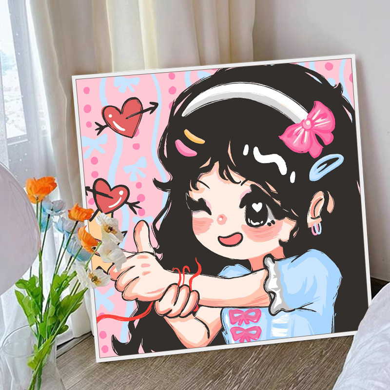 多宝风闺蜜数字油画diy油彩画定制儿童卡通手绘丙烯客厅装饰画图片