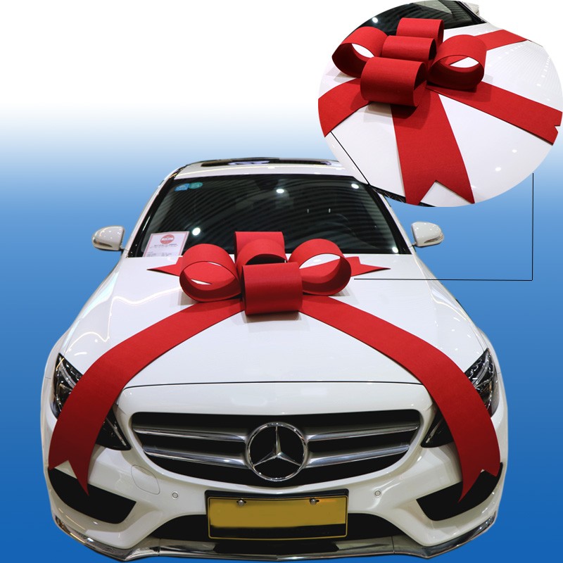 汽车4S店展厅装饰布置新车提车交车大蝴蝶结礼物花巨型交车蝴蝶结