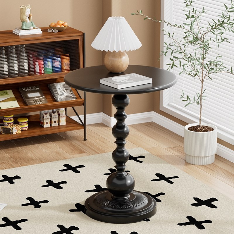 中轻奢家具客厅沙发边几古风高级感E家用咖啡桌小圆桌覆古茶几铁