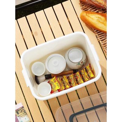 便携式茶具收纳盒户外旅行透明盖收纳盒旅行露营式功夫茶具与排水