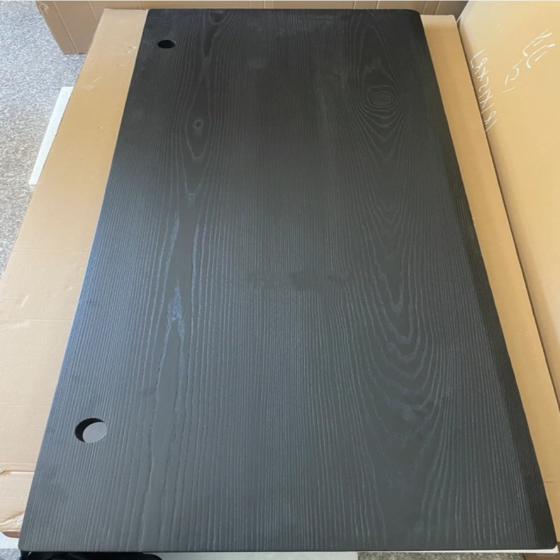 白蜡木实木桌面原木大板碳化侘寂风榆木泡茶桌办公电脑桌黑色定制