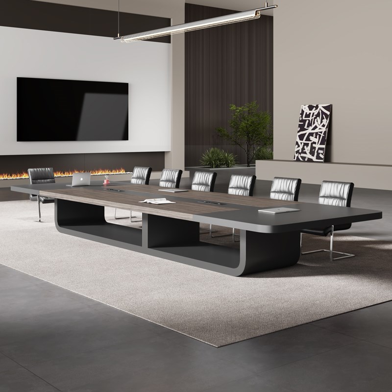 高档会议桌长桌椅组合简约现代长方形接待洽谈轻奢大型员工培训桌