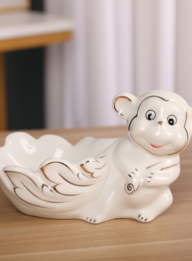 欧式轻奢小象钥匙收纳摆件创意玄关客厅家居装饰品乔迁新居礼物