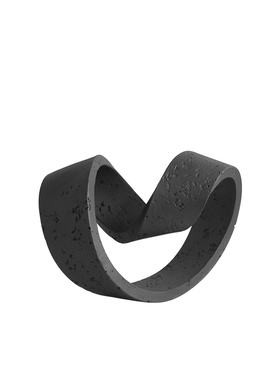 梵其现轻奢几何环形摆件创意艺术仿洞石样板间客厅电视柜装饰品