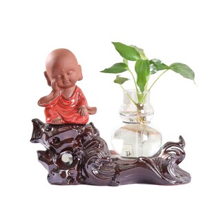 绿萝红掌水培花瓶玻璃透明创意个性水养鲜花器皿绿植花盆陶瓷摆件