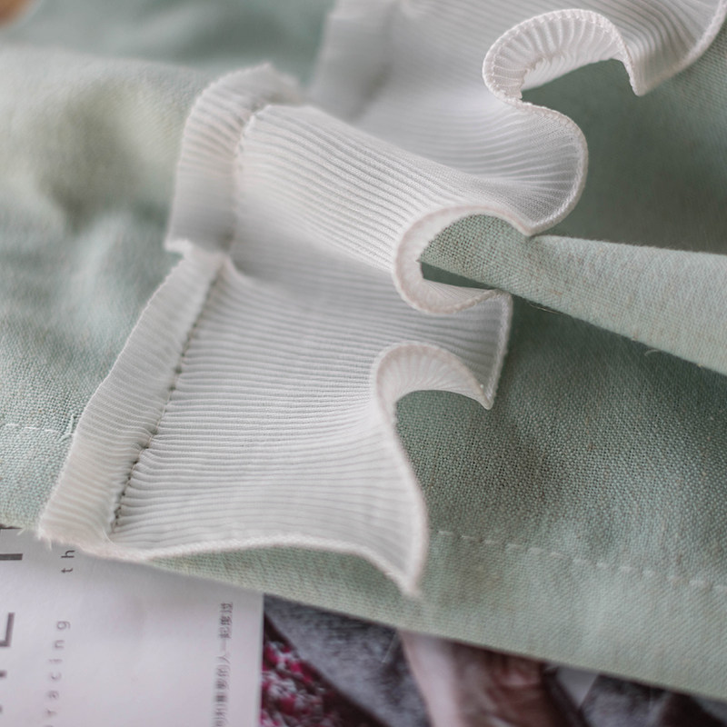 田园半遮光棉麻窗帘韩式法式花边半帘门帘成品帘隔断半截小窗帘