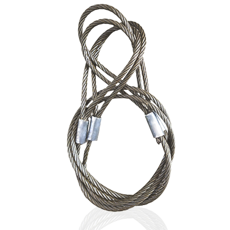 14/16/18/20/22mmv起重FC钢丝绳吊索具带油光面压制铝套拖车钢丝