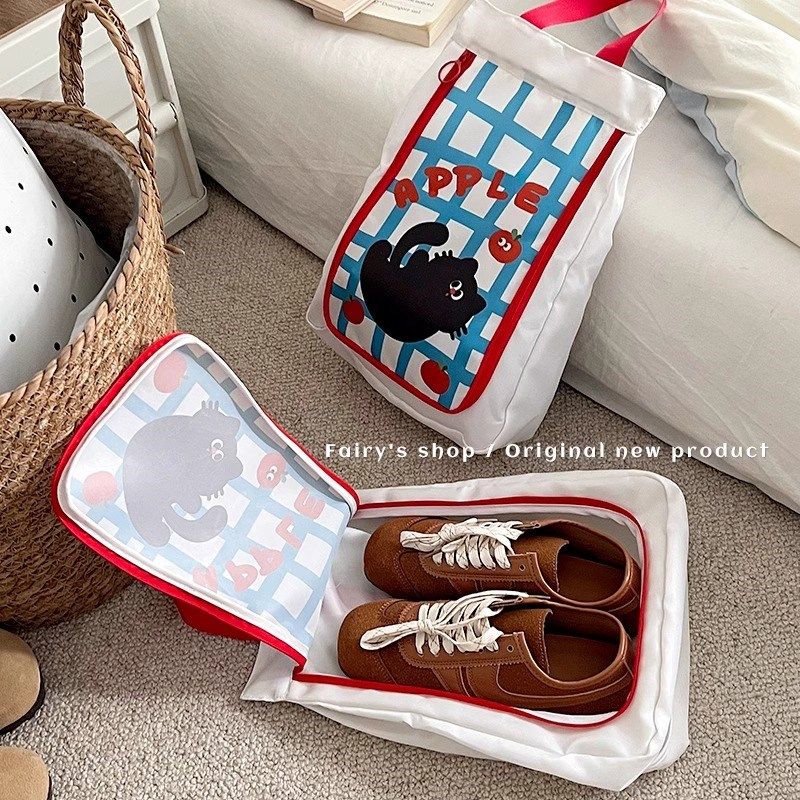 便携可爱鞋袋行李箱手提r式防尘双层大容量鞋包出差旅行鞋子收纳