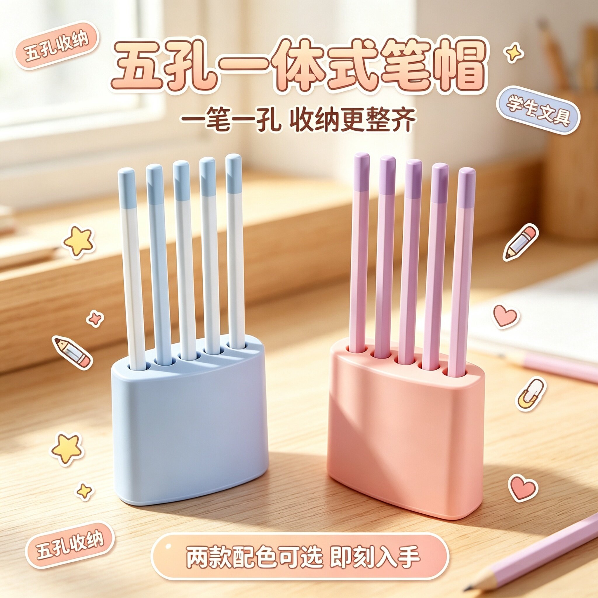 一体式防丢防脏二合一可立笔帽