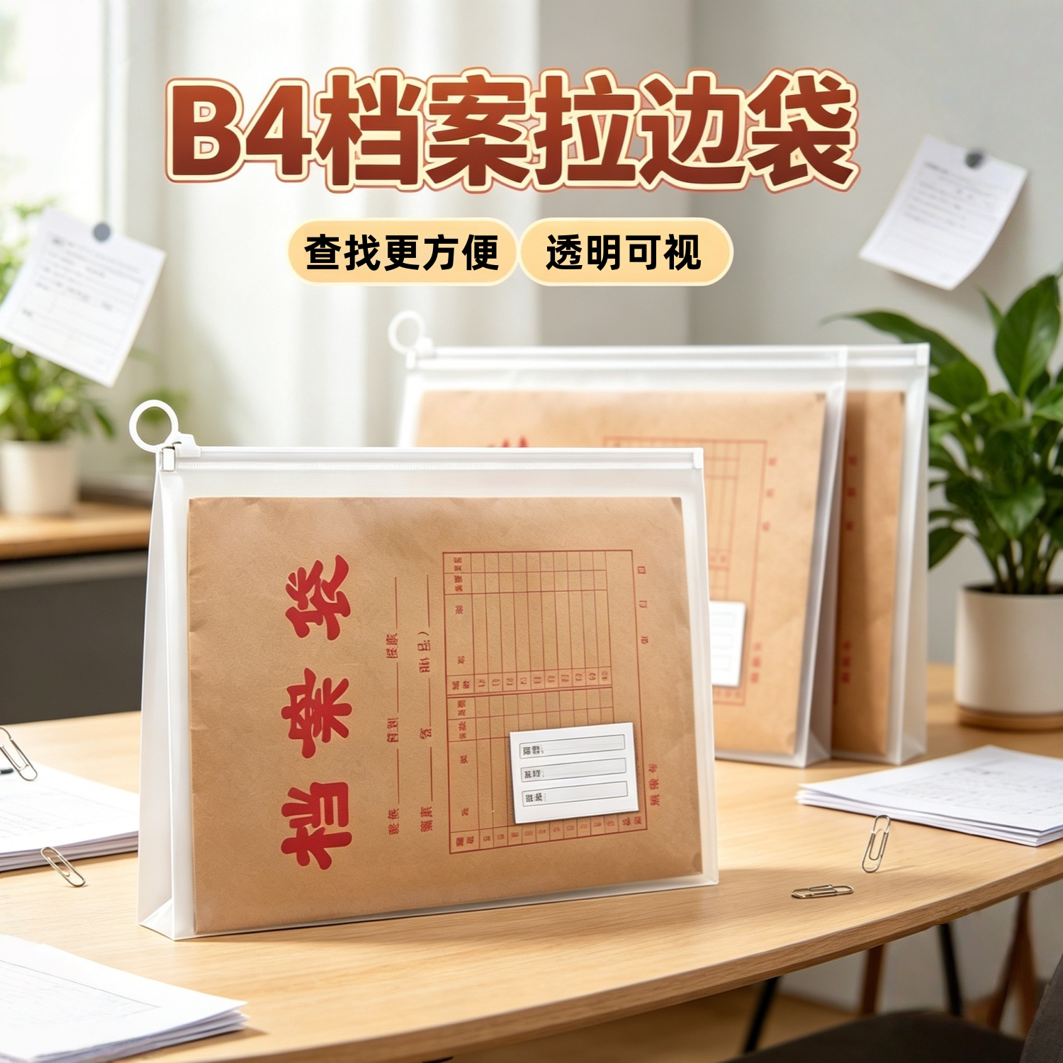 b4透明加厚防水拉边袋