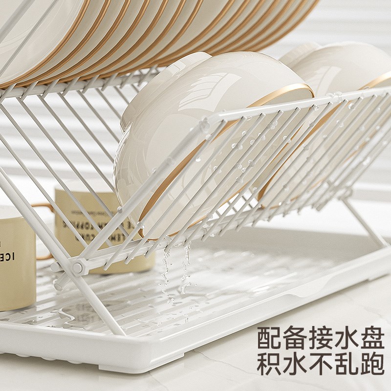 厨房碗碟收纳架台面沥水碗盘架可折叠置物架碗架盘子碗筷沥水架子