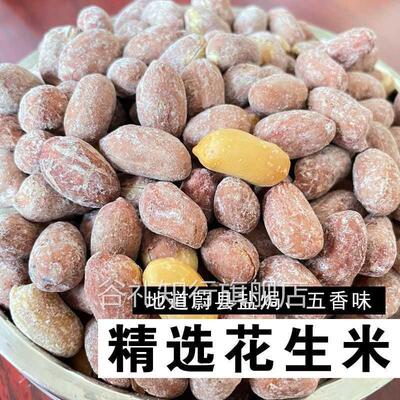 新货干炒花生米 盐焗五香味 蔚县地方风味盐爆花生米下酒菜 红皮