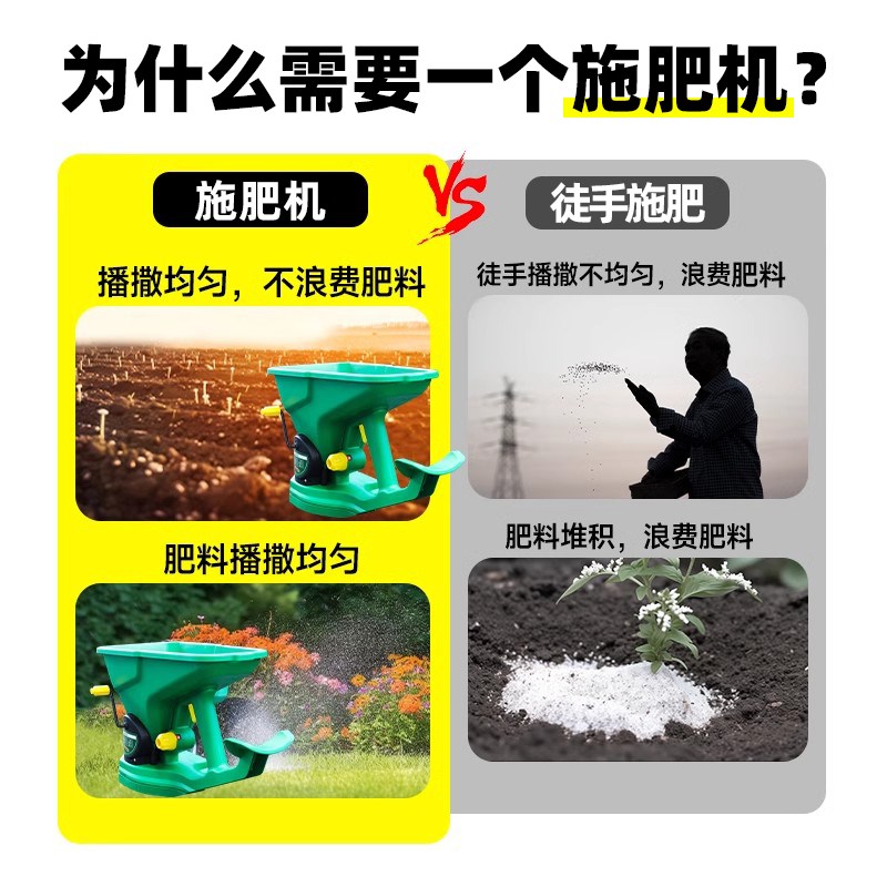 自动施肥器播种撒种神器多功能手摇施肥机草籽播种器X菜籽撒布工