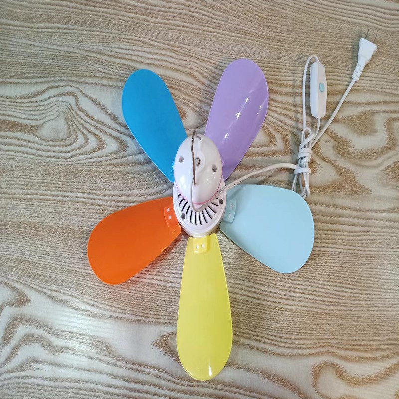 迷你五彩小吊扇学生超静音宿w舍床上电风扇卧室挂蚊帐吊扇遥控风