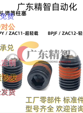 球头柱塞BPJ ZAC11 ZAC12 BPY BPJF3 4 5 6 8 10 12 16顶丝定位珠