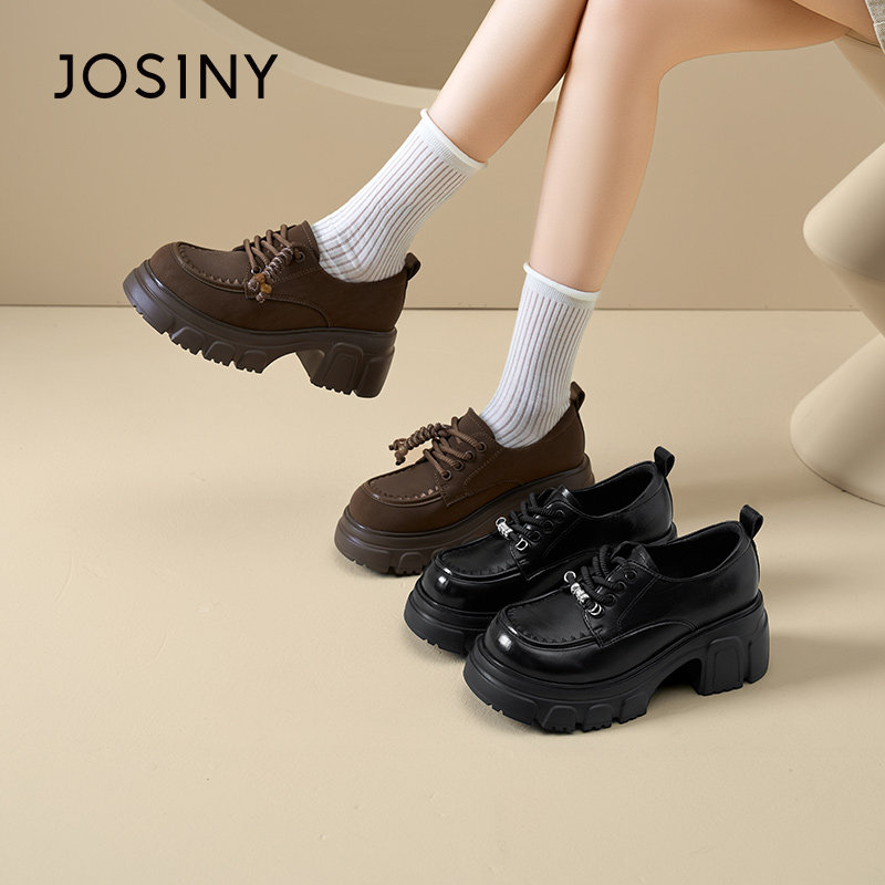 卓诗尼厚底乐福鞋女款2026春季新款小个子增高流苏勃肯单鞋小皮鞋,女鞋,乐福鞋（豆豆鞋）,淘宝优惠券,粉丝福利购,淘宝优惠卷