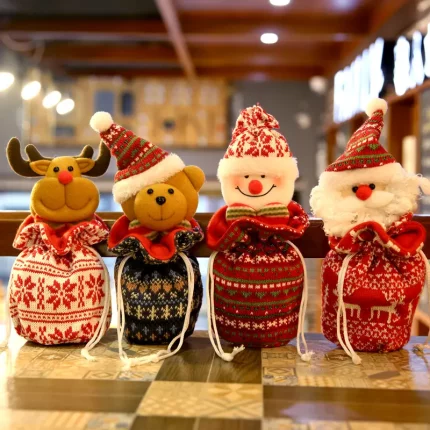 【圣诞新款】2026圣诞节装扮儿童礼物袋针织苹果袋平安夜糖果袋XW