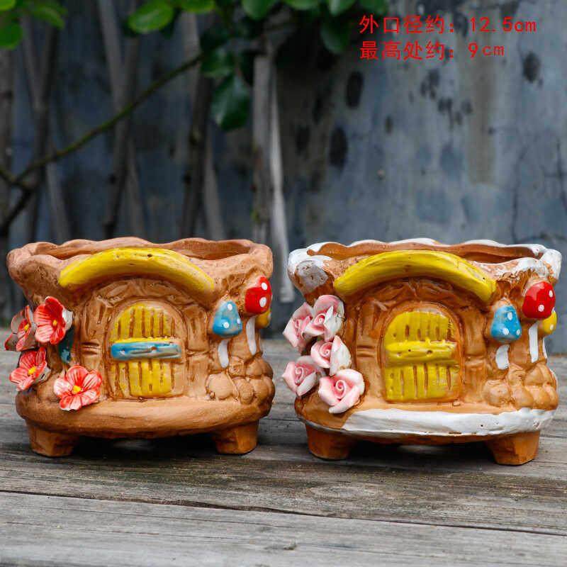 韩式新款手绘创意孤品 巷子 品牌多肉植物拇指花器多盆型透气控型,家居饰品,花盆,淘宝优惠券,粉丝福利购,淘宝优惠卷