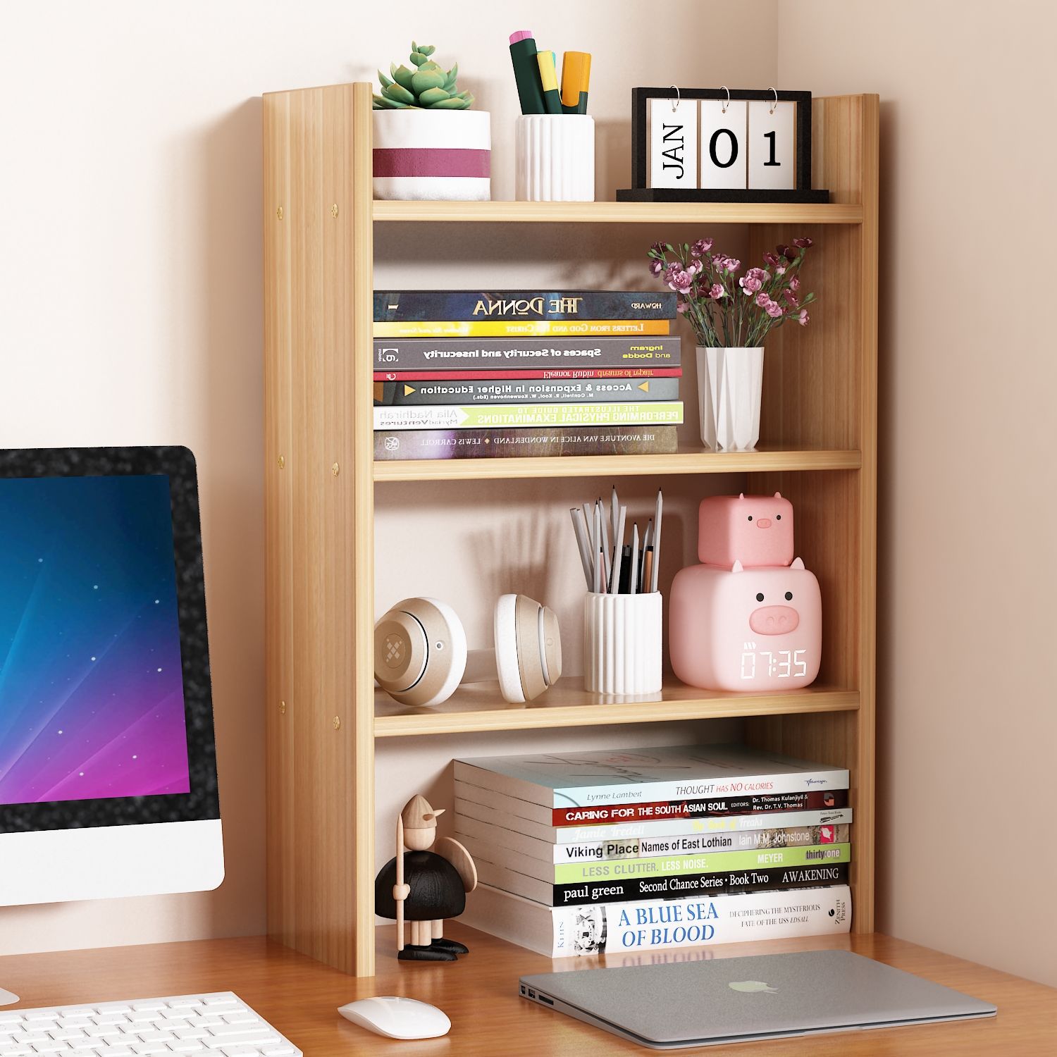 架多功能加高架桌上书架学生学习桌分层宿舍桌面置物架办公桌收纳