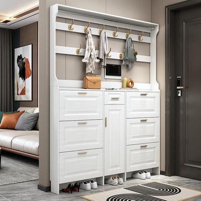 入户门实木超薄翻斗鞋柜挂衣架一体入门薄款家用门口2024新款爆款