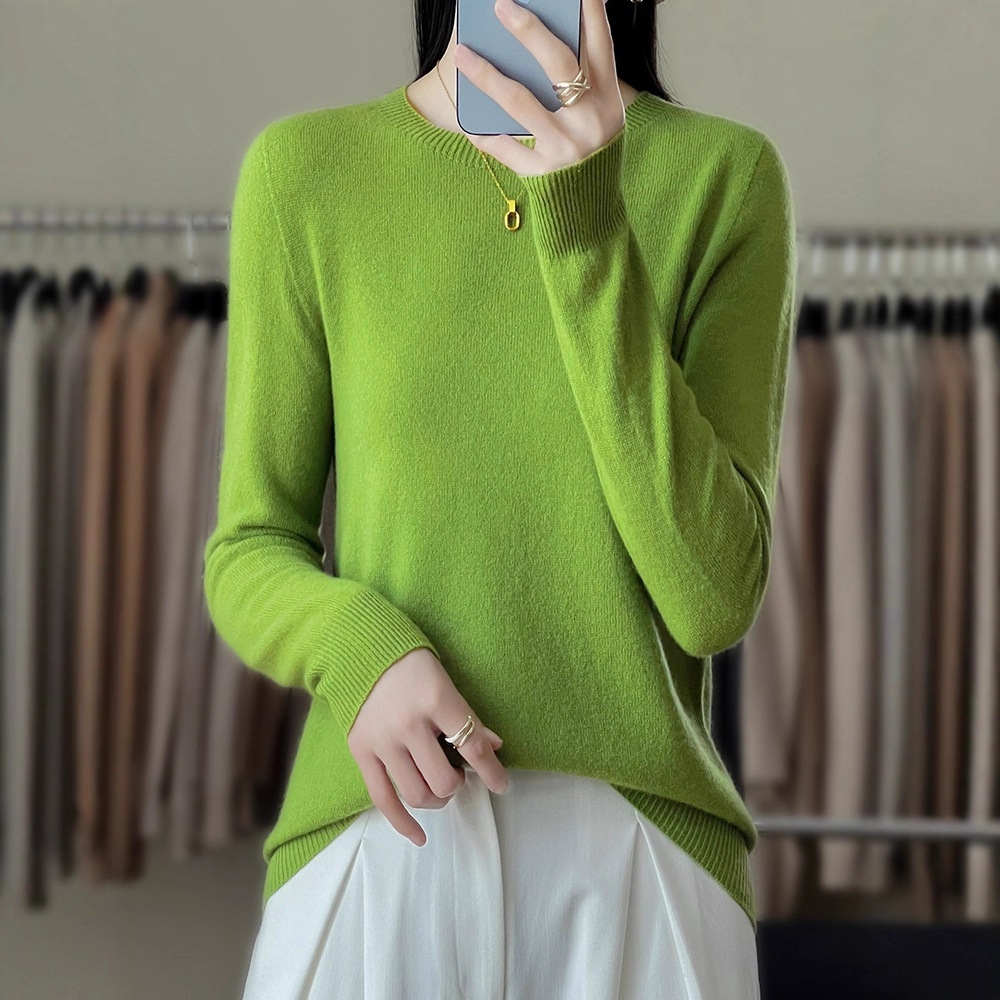 套头毛衣打跨境内搭一线圆领2025新款针织衫女成衣秋冬上衣安迪绒