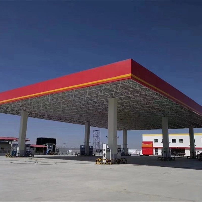 球形钢结构网架螺栓球焊接球钢化加油站罩棚干煤棚天井采光煤棚