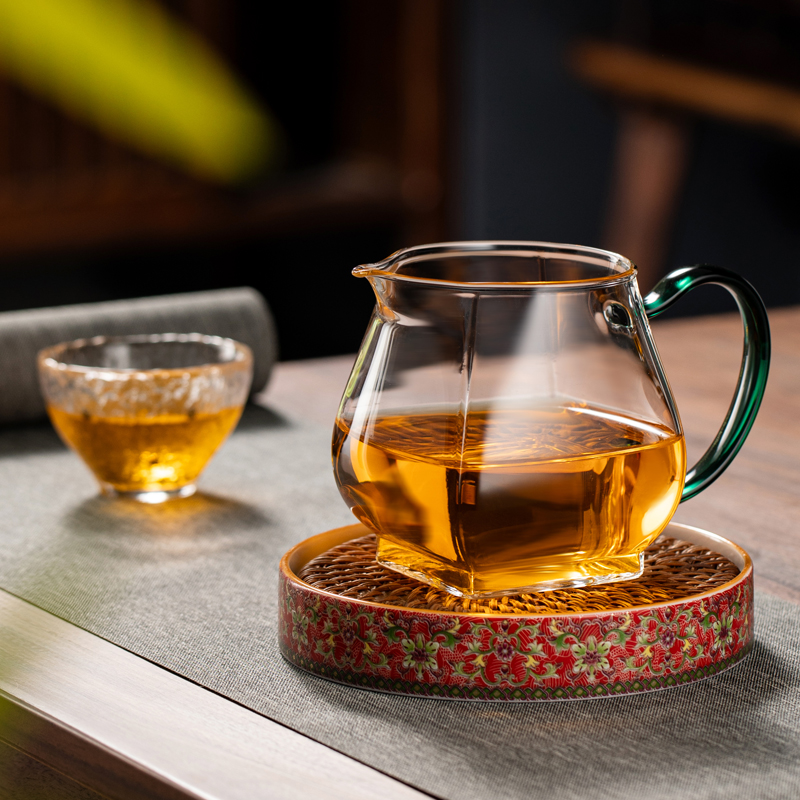 公道杯玻璃加厚耐热分茶器高档过滤泡茶具茶杯茶海公杯茶漏400ml