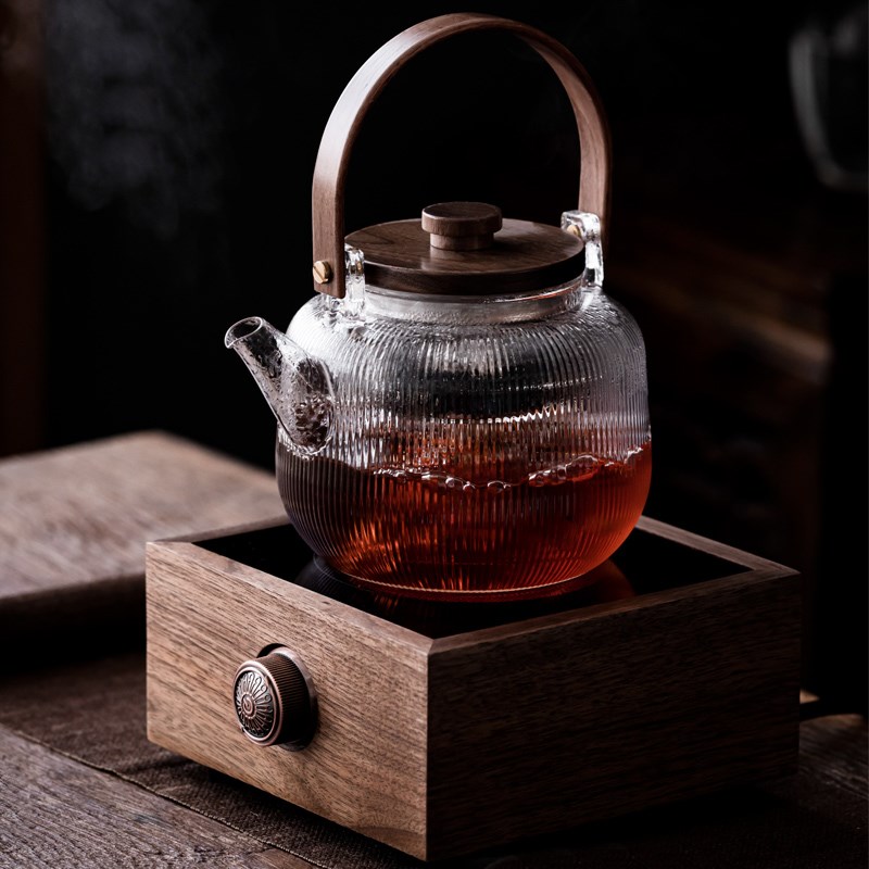敬廉蒸煮茶壶电陶炉加热玻璃烧水壶家用陶壶茶具全自动煮茶器套装