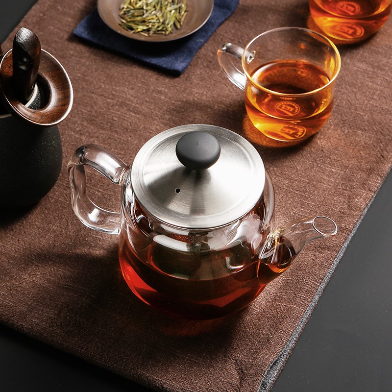 雅风纯手工玻璃茶壶耐高温加厚烧水壶电陶炉泡茶壶不锈钢家用茶壶