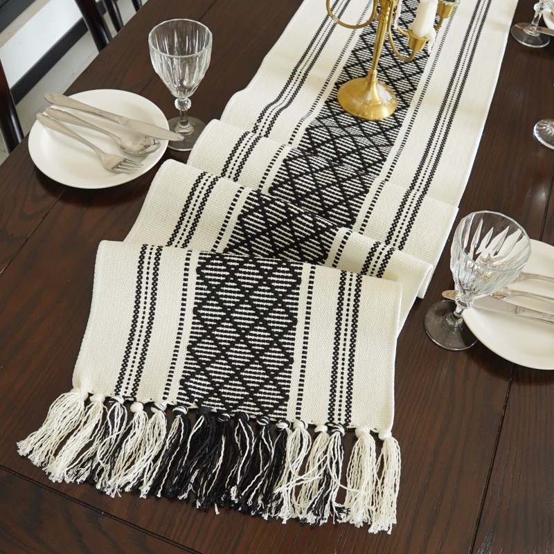 餐桌桌旗简约现代茶几轻奢u桌旗桌布长条布艺棉麻电视柜边柜茶旗