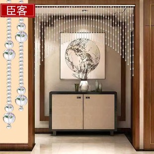 珠帘水晶葫芦门帘玄关过道挂帘卧室卫生间客厅高级感隔断帘免打孔