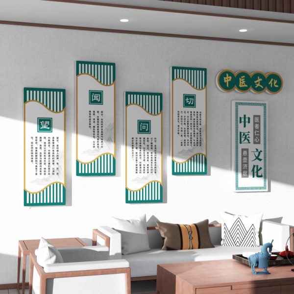 中医养生馆文化立体墙贴医院背景墙墙面装饰按摩推拿理疗会所诊所