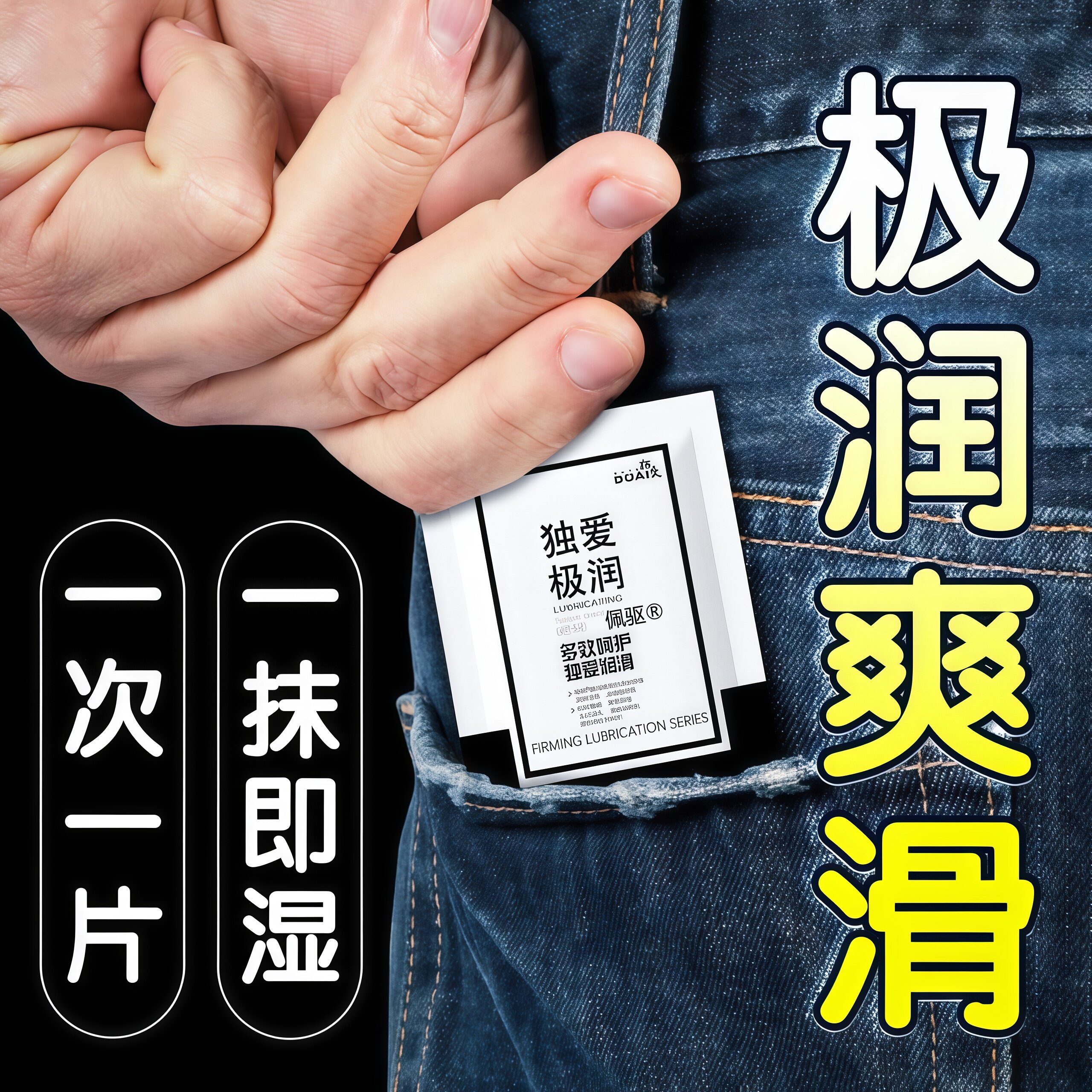 极润人体润滑油男女共用性阴道干涩润滑剂成人情趣用品便捷小袋装