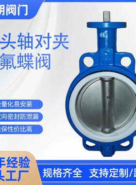 方头轴对夹四氟蝶阀D071F-10QB7船用中线304不锈钢软密封工业阀门