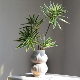 仿生绿植百合竹紫露草室内高级装饰摆件客厅仿真树奶油风假植物