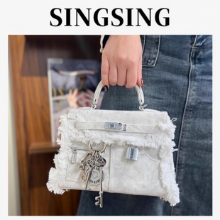 SING 痛包女包 1979包包女做旧流苏牛仔包斜挎包女包2025新款