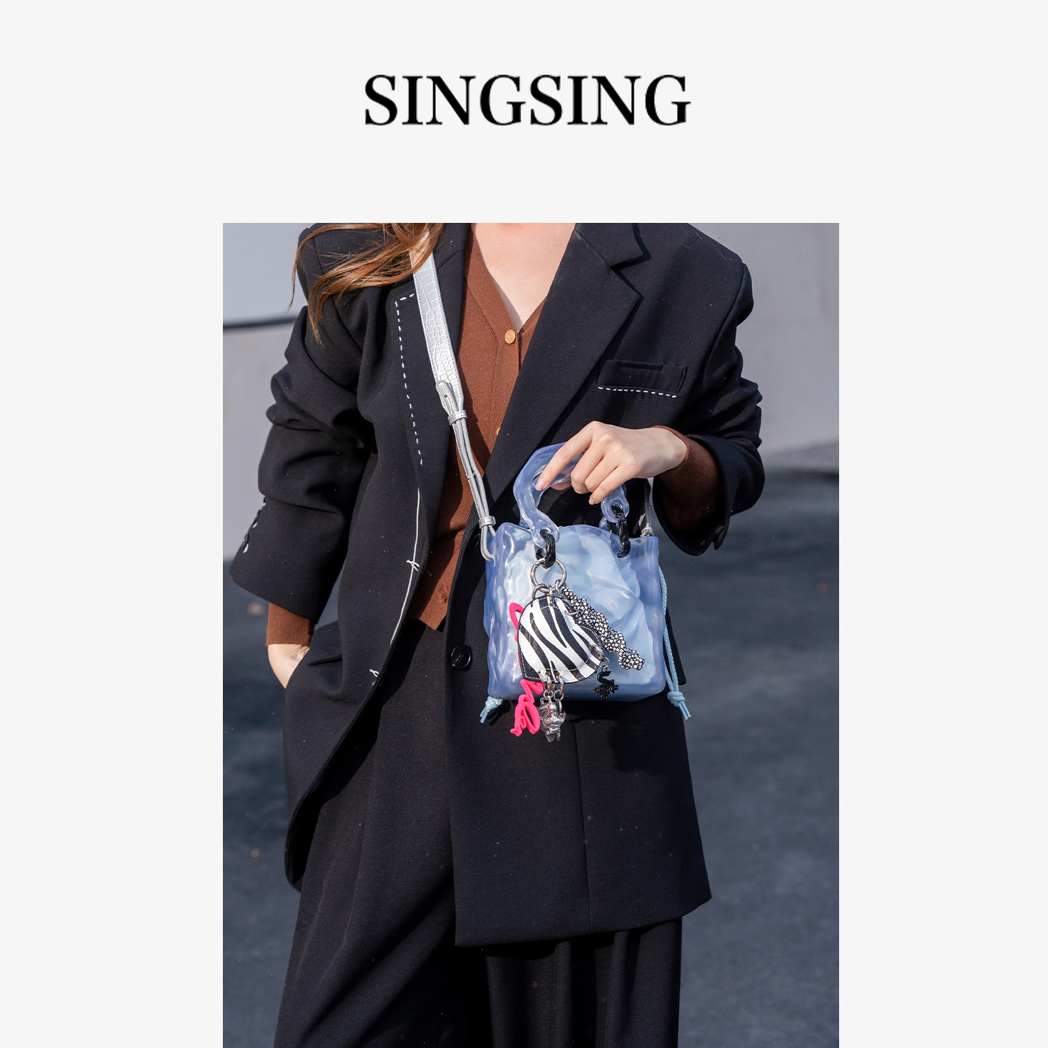 SING SING 1979法式包包女单肩陶瓷斜挎包女包2025新款通勤包包B