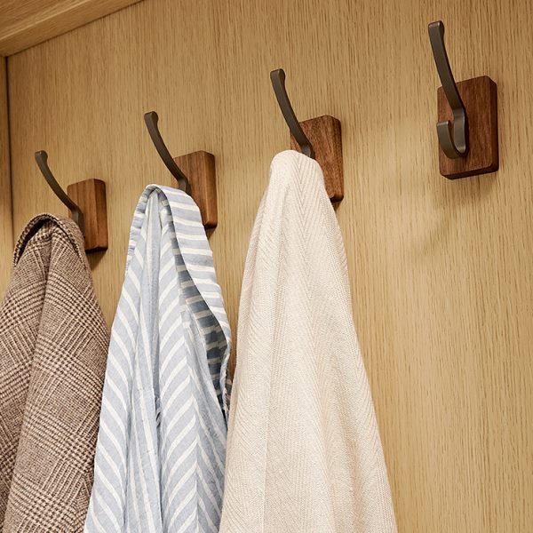 cmeo挂衣钩免打孔粘钩强力粘胶进门玄关钥匙胡桃木浴室毛巾挂钩