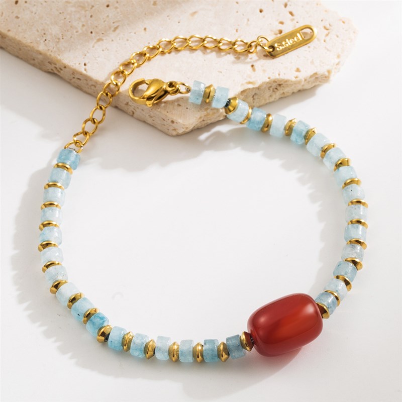 欧美质感虎眼石钛钢手链轻奢风高级感几何L爱心气质百搭度假风手