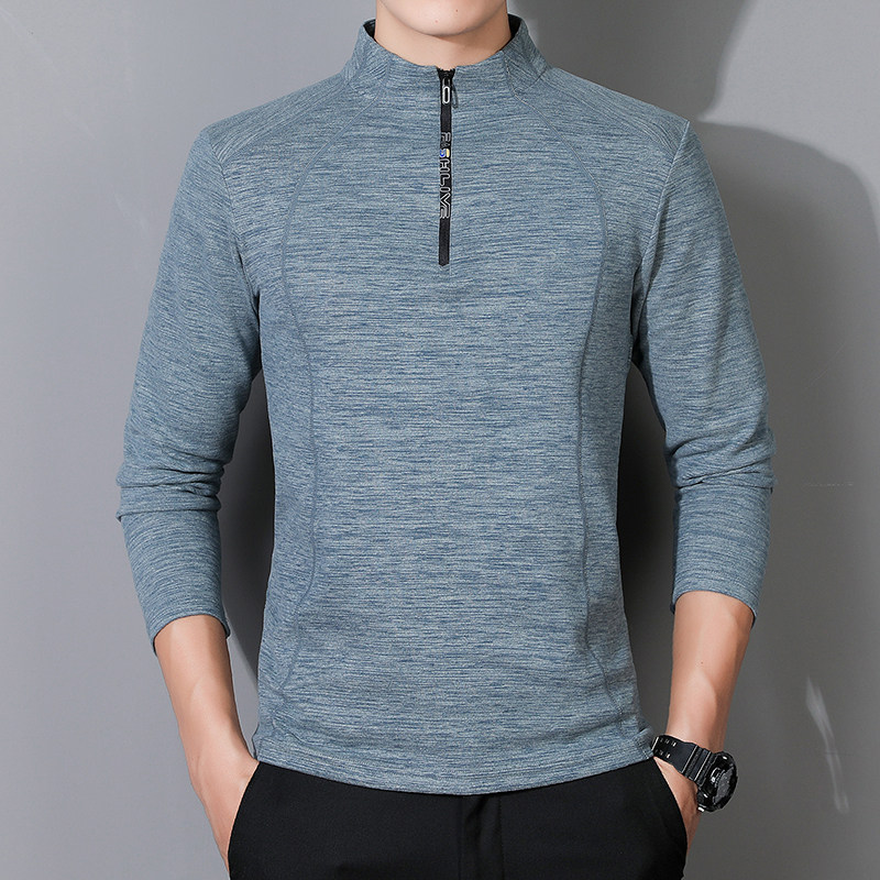 秋冬户外抓绒衣T恤男抗静电保暖加绒半拉链打底衫冲锋衣打底内胆