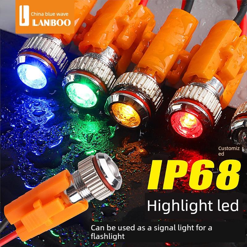 蓝色波Lb8A金属指示灯信号灯8mm引脚型高亮度镜面防水Ip68长寿命2